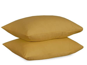 Cotton Pillowcases Pillow Cover Pair - Mustard