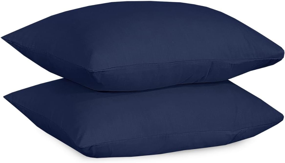 Cotton Pillowcases Pillow Cover Pair - Navy Blue