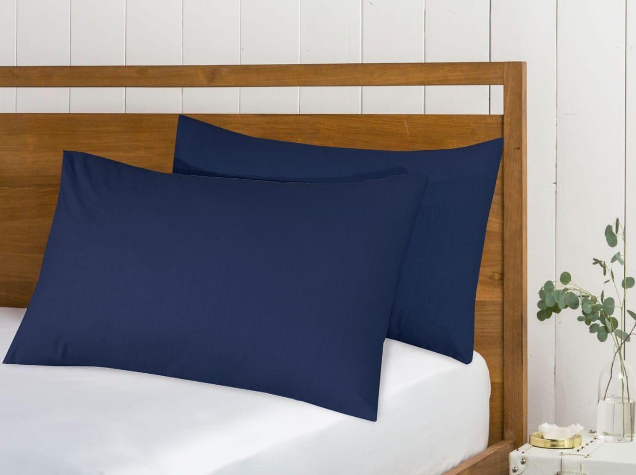 Cotton Pillowcases Pillow Cover Pair - Navy Blue