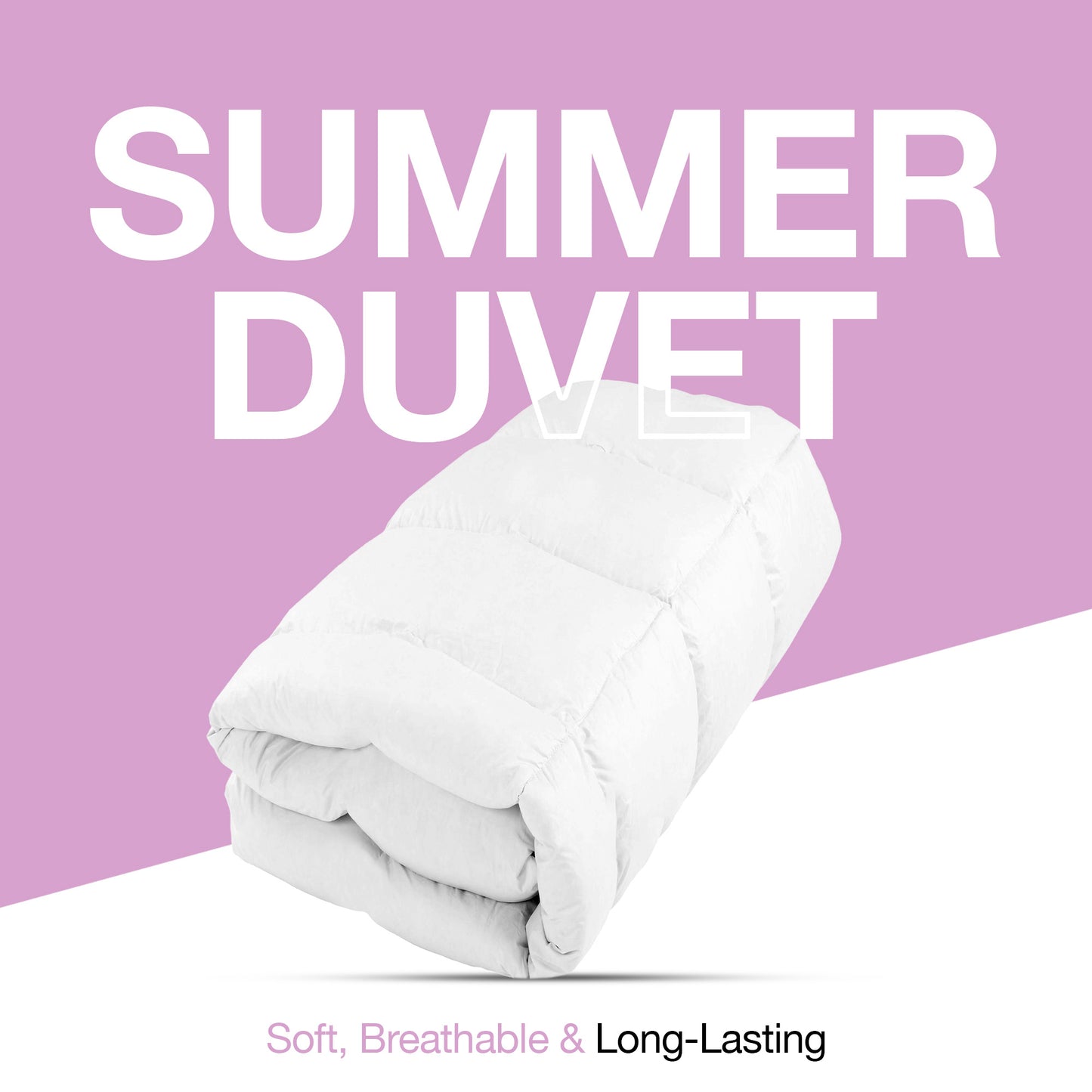 SleepyNights Fresh Anti Allergy Polycotton Hollowfibre Essentials Value Single Double King Superking Size Duvet 4.5 Tog