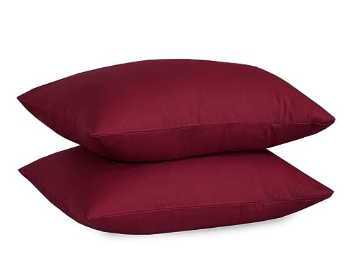 Cotton Pillowcases Pillow Cover Pair - Burgundy