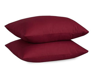 Cotton Pillowcases Pillow Cover Pair - Burgundy