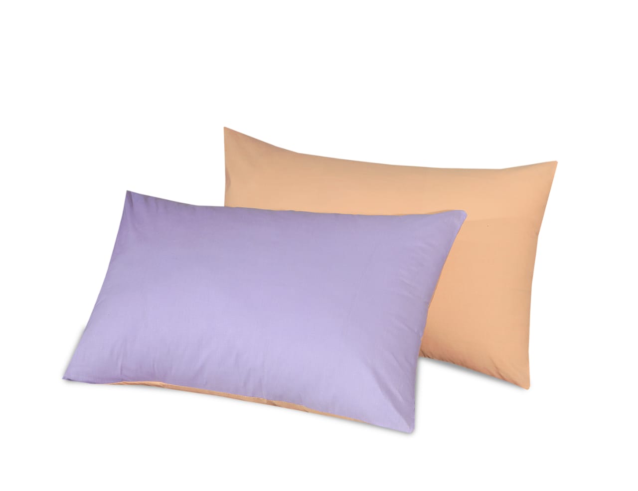 Reversible Poly Cotton Housewife Pillowcases (Pair) - Peach & Lilac