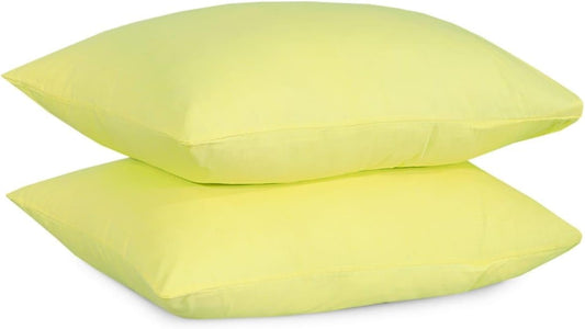 Cotton Pillowcases Pillow Cover Pair - Lemon