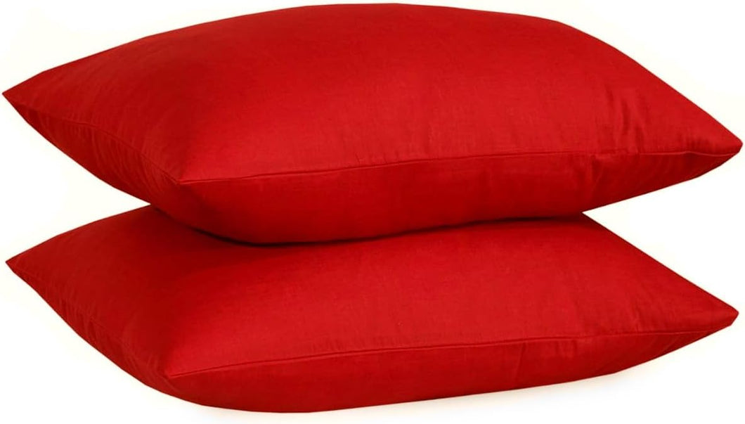 Cotton Pillowcases Pillow Cover Pair - Red