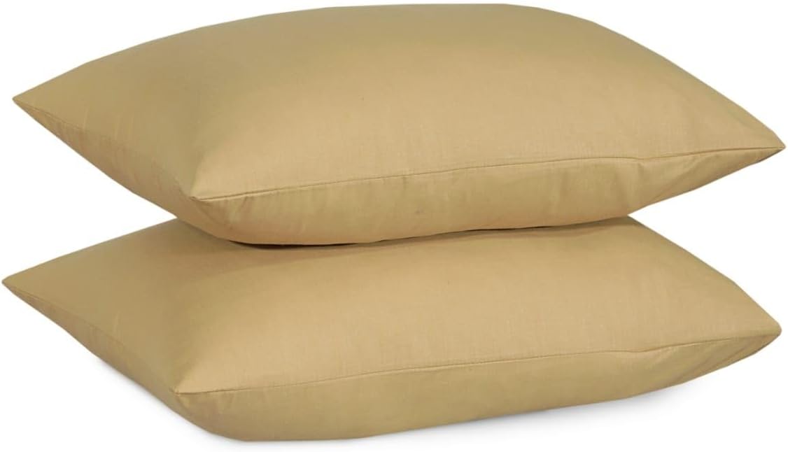 Cotton Pillowcases Pillow Cover Pair - Sand