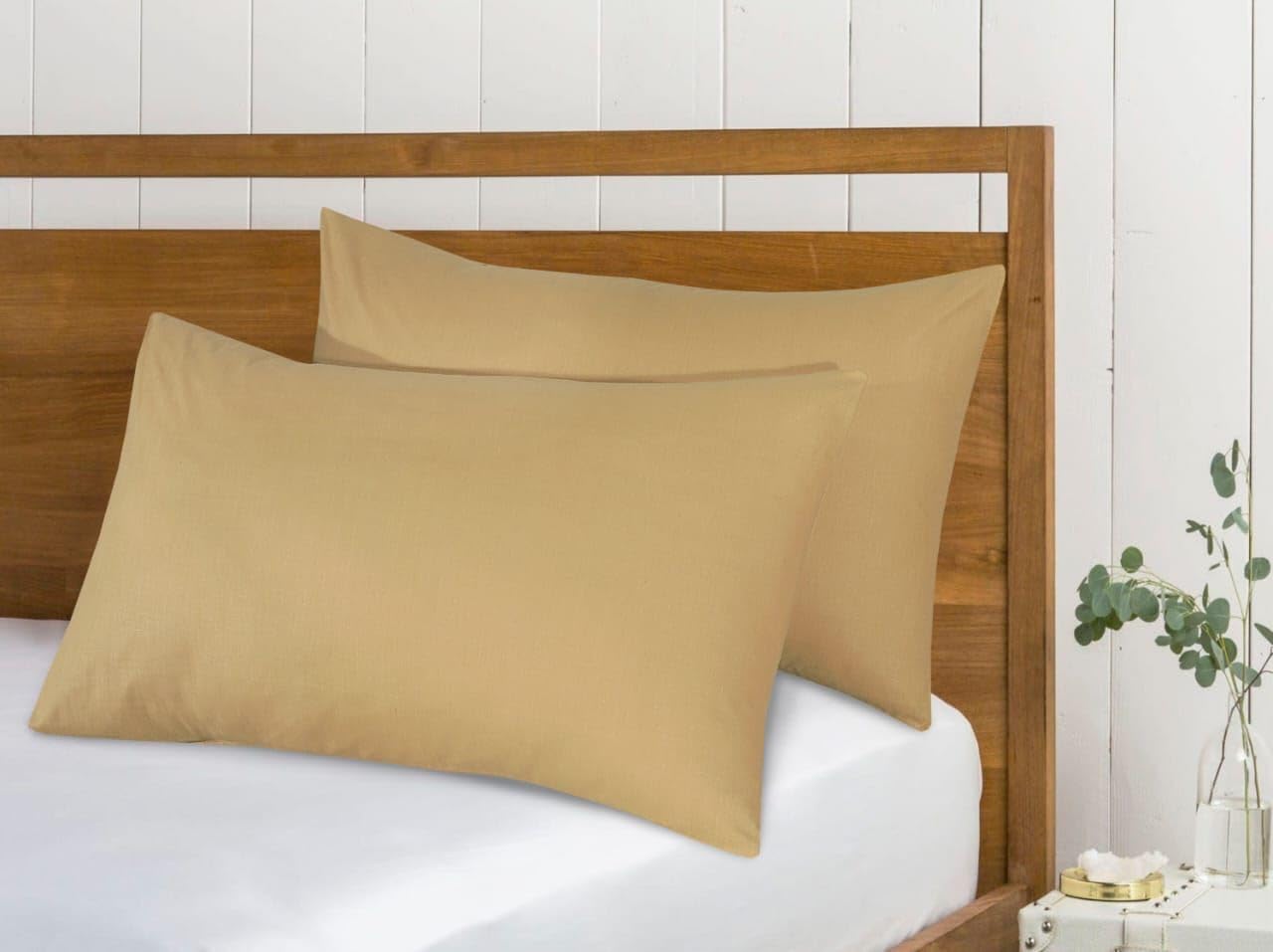 Cotton Pillowcases Pillow Cover Pair - Sand