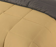 Load image into Gallery viewer, Box Stitching Reversible Coverless Polycotton Duvet - Sand and Charcoal
