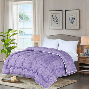 Soft Touch Coverless Microfibre Ultimate Comfort Duvet Quilt 10.5 Tog - Purple Damask