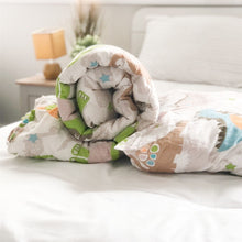 Load image into Gallery viewer, Kids Coverless Printed 7.5 tog Washable Quilt with Pillow Set 120 x 150 cm - Happy Dinosaurs
