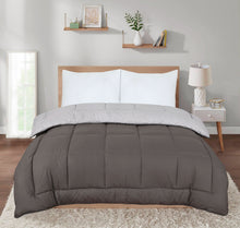 Load image into Gallery viewer, 13.5 tog Box Stitching Reversible Coverless Polycotton Duvet – Grey &amp; Charcoal

