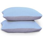 Reversible Poly Cotton Housewife Pillowcases (Pair) - Teal & Grey