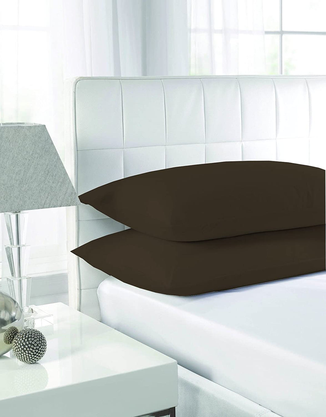 Egyptian Cotton Pillow Cases : Chocolate