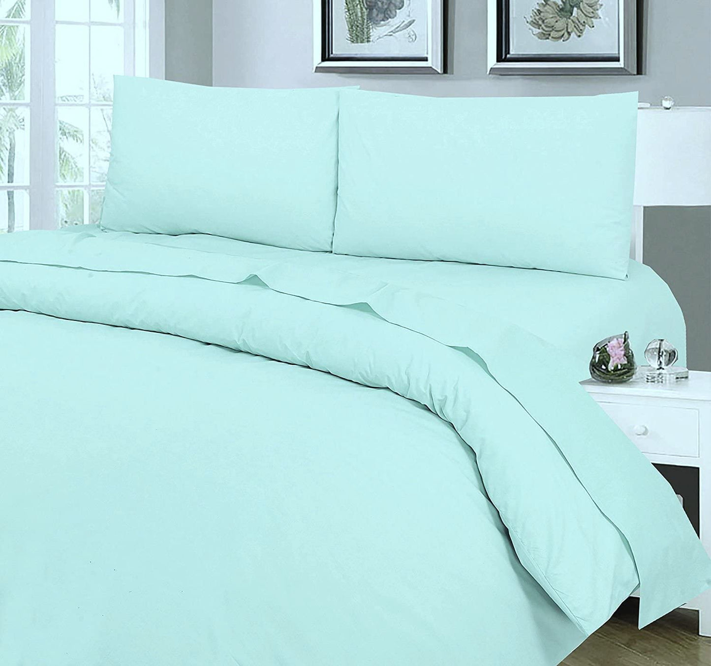 Egyptian Cotton Flat Sheet : Duck Egg