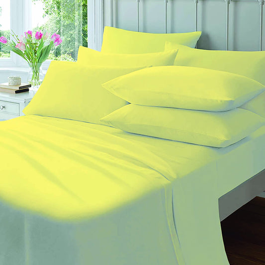 Poly Cotton Valance Sheet : Lemon