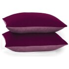 Load image into Gallery viewer, Reversible Poly Cotton Housewife Pillowcases (Pair) - Pink &amp; Burgundy

