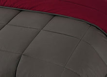 Load image into Gallery viewer, 13.5 Tog Box Stitching Reversible Coverless Polycotton Duvet – Grey &amp; Burgundy
