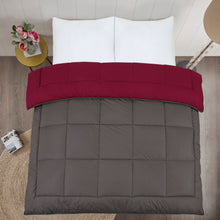 Load image into Gallery viewer, 13.5 Tog Box Stitching Reversible Coverless Polycotton Duvet – Grey &amp; Burgundy
