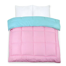 Load image into Gallery viewer, 13.5 Tog Box Stitching Reversible Coverless Poly cotton Duvet – Teal &amp; Pink
