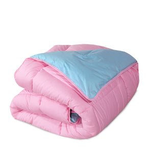 7.5 Tog Box Stitching Reversible Coverless Poly cotton Duvet – Pink & Teal