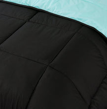 Load image into Gallery viewer, 13.5 Tog Box Stitching Reversible Coverless Poly cotton Duvet – Teal &amp; Black
