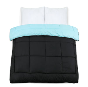 13.5 Tog Box Stitching Reversible Coverless Poly cotton Duvet – Teal & Black