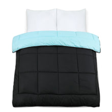 Load image into Gallery viewer, 7.5 Tog Box Stitching Reversible Coverless Poly cotton Duvet – Teal &amp; Black
