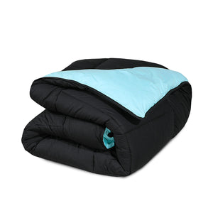 13.5 Tog Box Stitching Reversible Coverless Poly cotton Duvet – Teal & Black