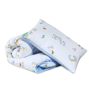 Kids Coverless Printed 7.5 tog Washable Quilt with Pillow Set 120 x 150 cm – Penguin