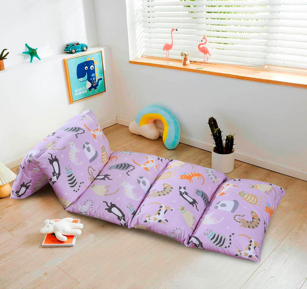 Play Floor Cushion Guest Kids Mattress Lounger Pillow Futon – Cats Party