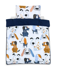 Load image into Gallery viewer, Kids Coverless Printed 7.5 tog Washable Quilt with Pillow Set 120 x 150 cm – Funky Dogs
