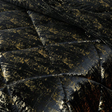 Load image into Gallery viewer, Glamour Coverless Crushed Velvet Quilted Duvet Black Gold
