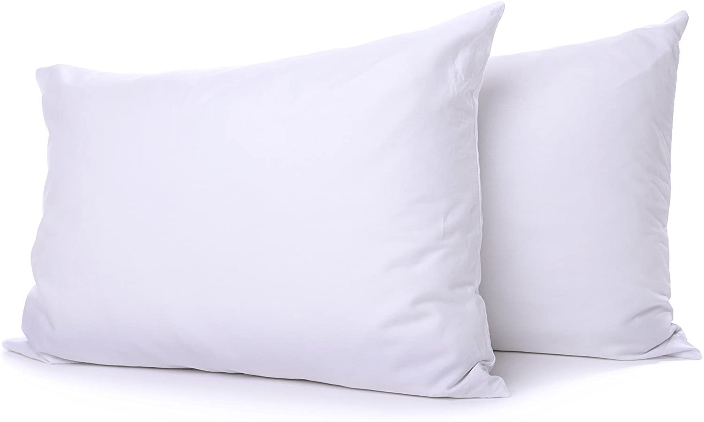 WHITE DUCK FEATHER PILLOW PAIR (2 PILLOWS) - ANTI DUSTMITE