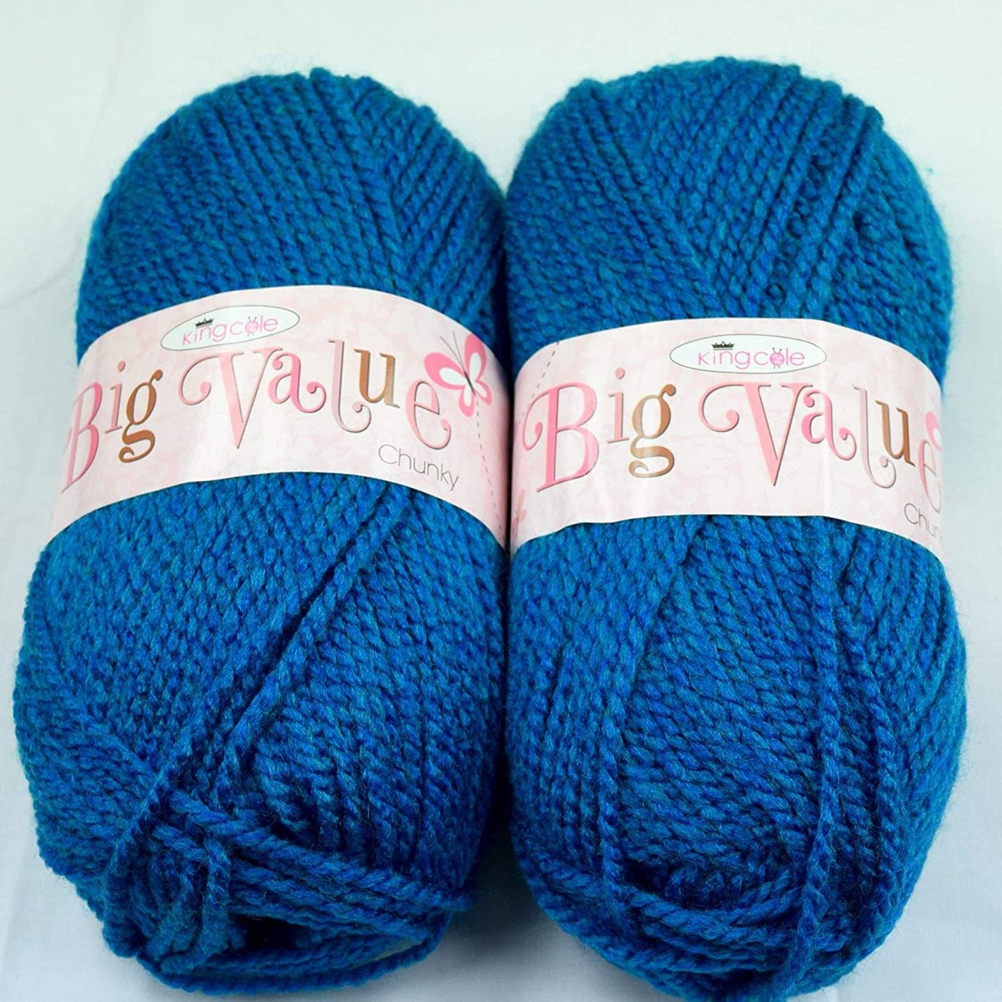 Chunky Knitting Yarn Wool Acrylic Pack of 2 ( 2 x 100g) - Blue Heaven