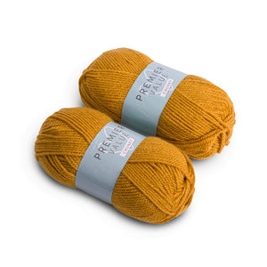 Premier Value Chunky - Yarn Knitting Wool Pack of 2 Acrylic (2x100g) - Mustard