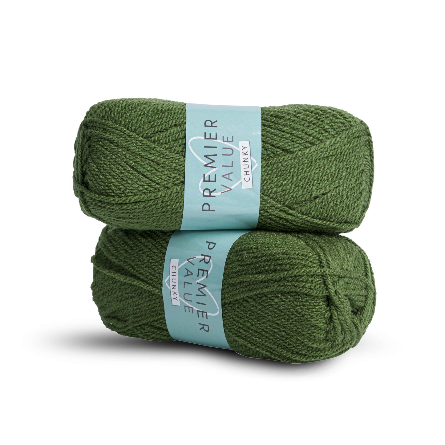 Premier Value Chunky - Yarn Knitting Wool Pack of 2 Acrylic (2x100g) - Green