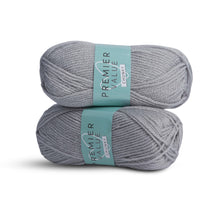 Load image into Gallery viewer, Premier Value Chunky - Yarn Knitting Wool Pack of 2 Acrylic (2x100g) - Grey
