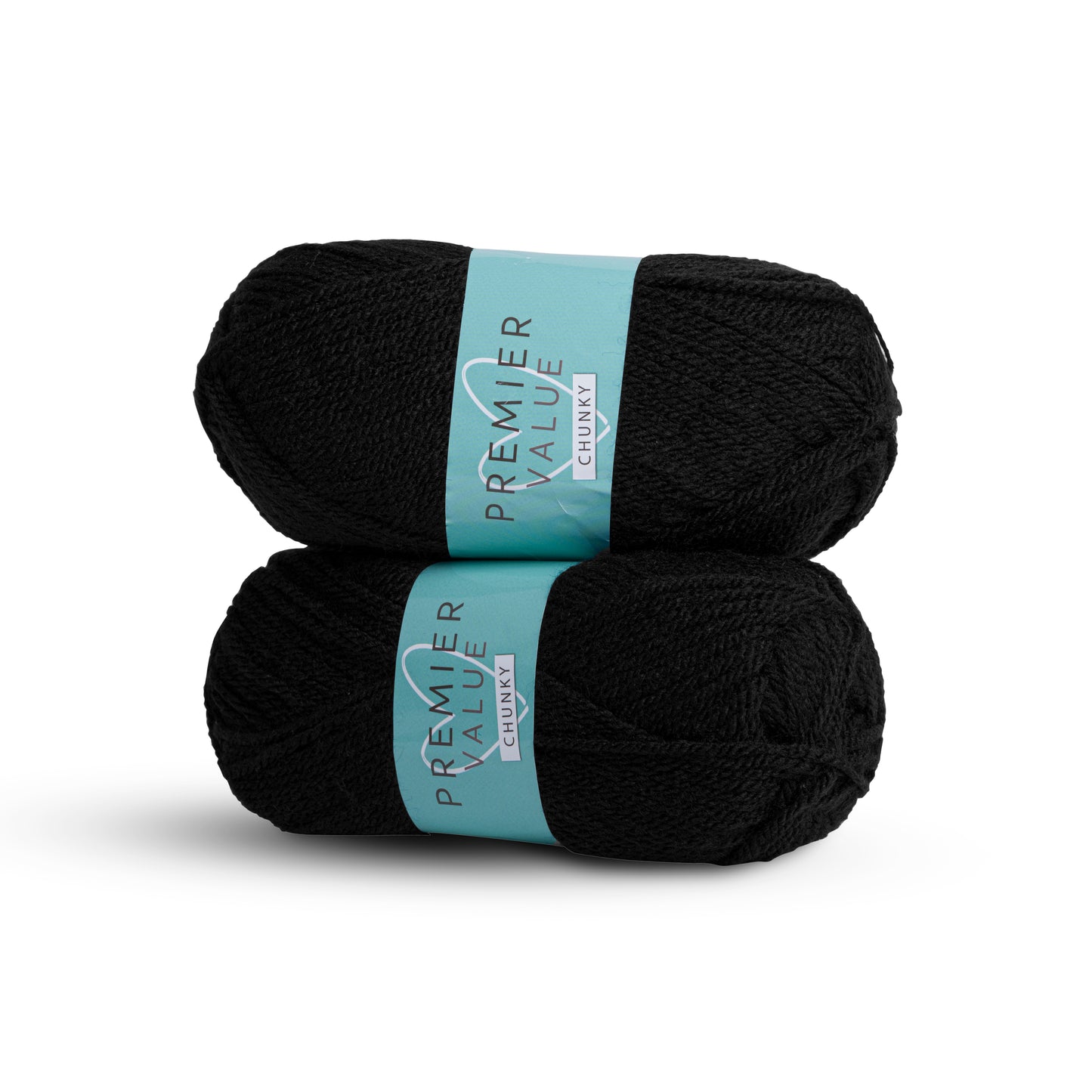 Premier Value Chunky - Yarn Knitting Wool Pack of 2 Acrylic (2x100g) - Black