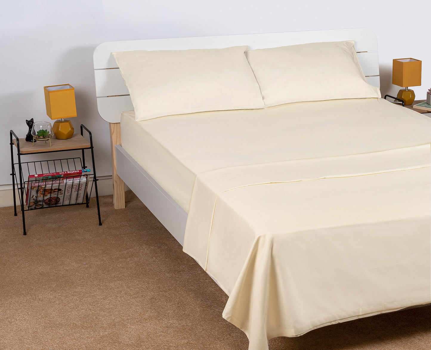 Egyptian Cotton Fitted Sheet Hotel Quality : Cream