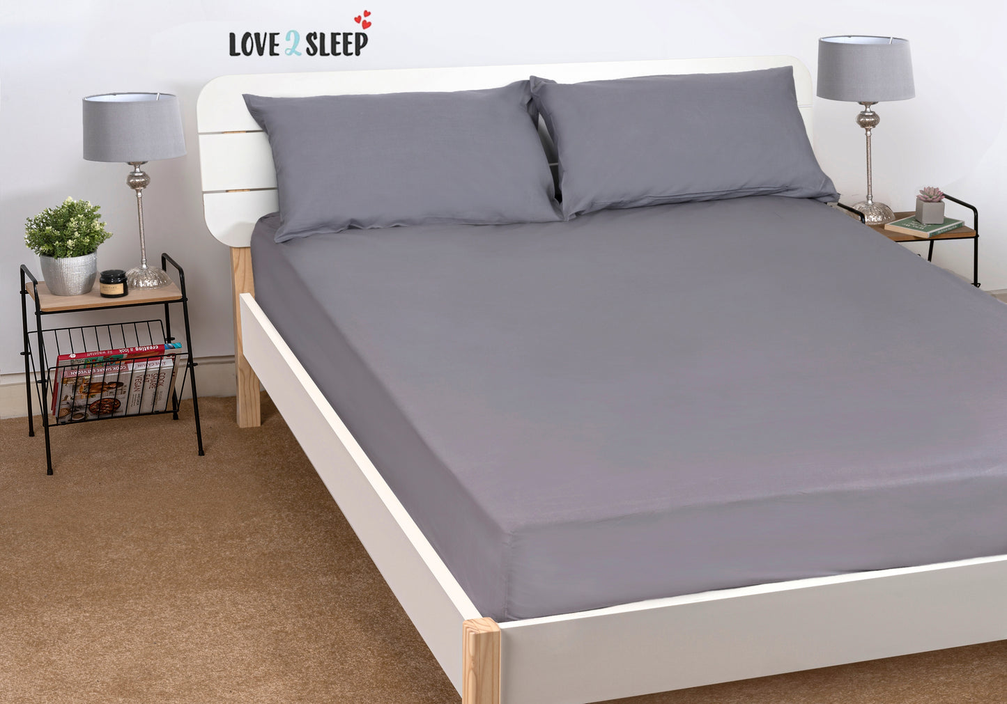 Egyptian Cotton Flat Sheet : Grey