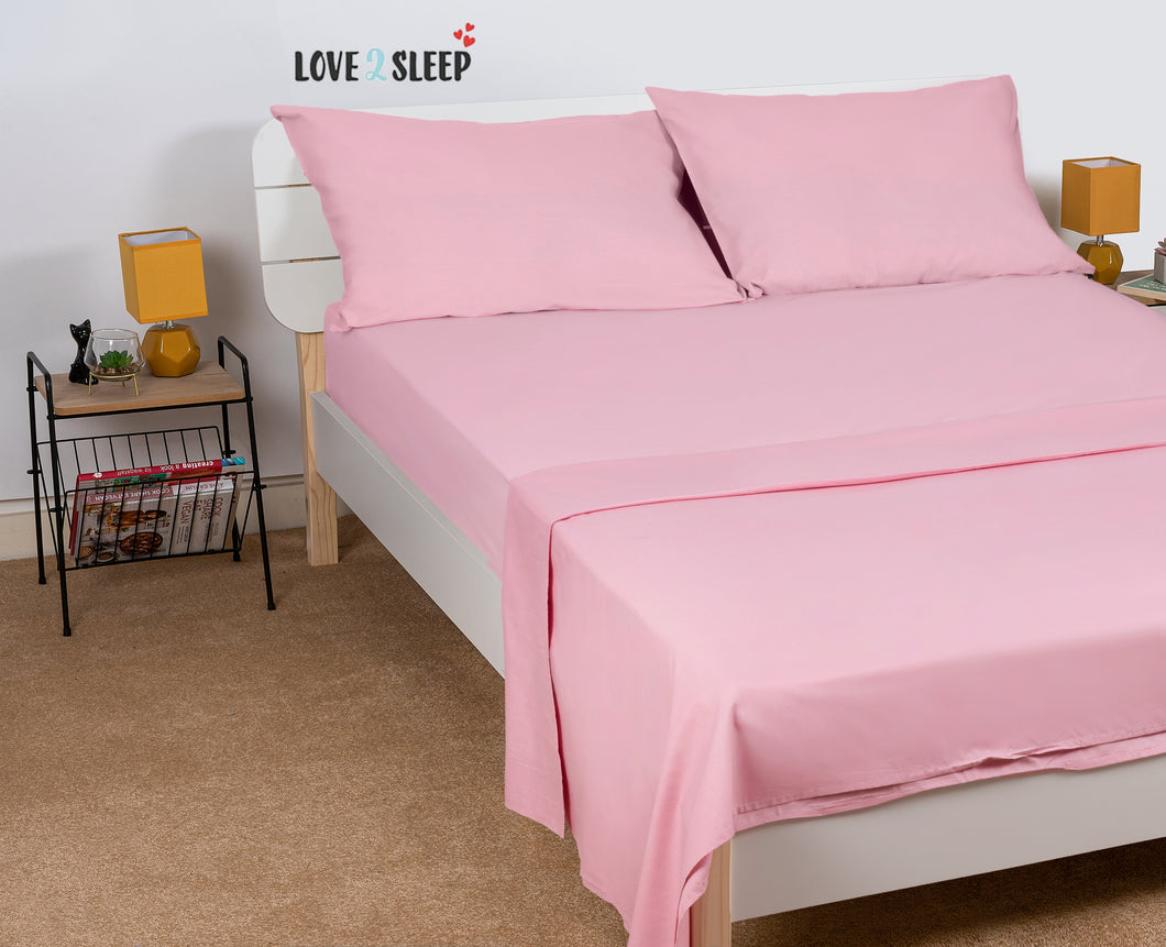 Egyptian Cotton Fitted Sheet Hotel Quality : Pink