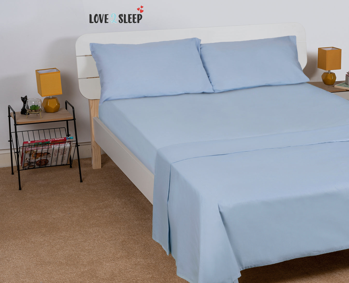 Egyptian Cotton Fitted Sheet Hotel Quality : Sky Blue