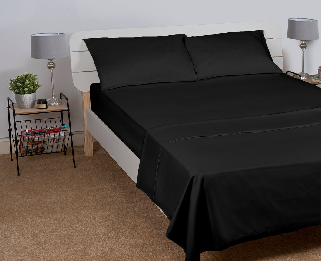 Egyptian Cotton Fitted Sheet Hotel Quality : Black