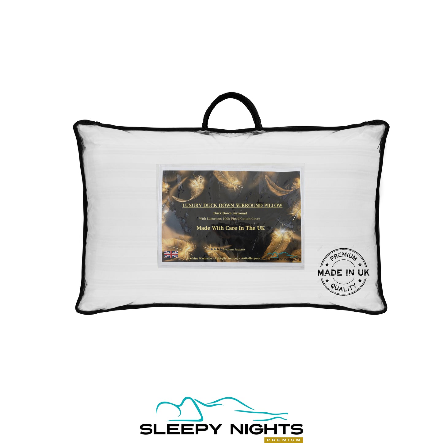 Premium Triple Chamber Duck Feather Core With Down Surround Pillow - Pack of 2