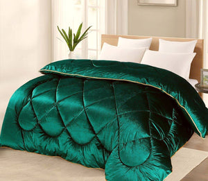 Glamour Opulent Coverless Velvet Duvet - Emerald