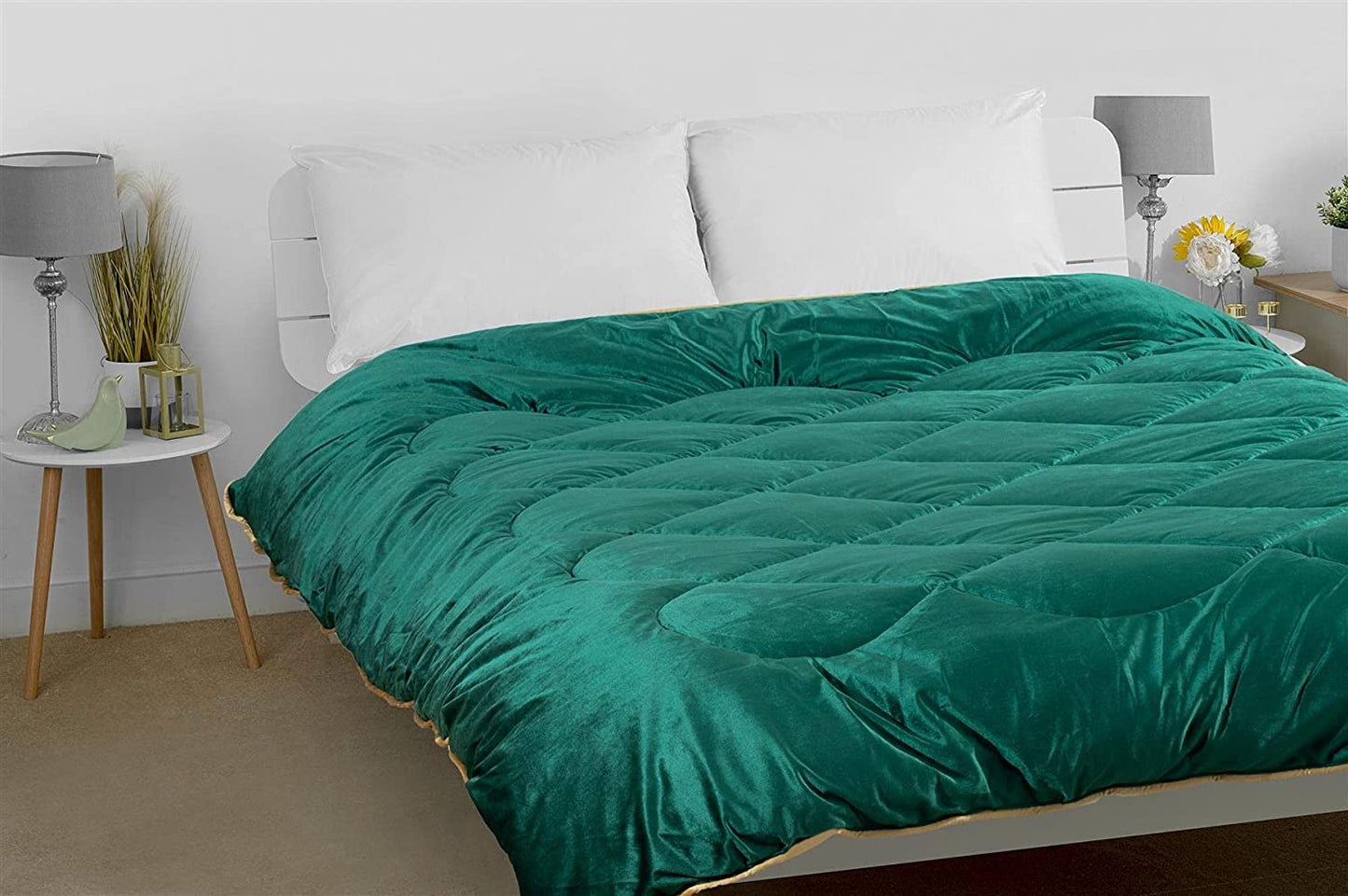 Glamour Opulent Coverless Velvet Duvet - Emerald