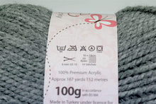 Load image into Gallery viewer, Chunky Knitting Yarn Wool Acrylic Pack of 2 ( 2 x 100g) - Grey
