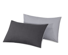 Load image into Gallery viewer, Reversible Poly Cotton Housewife Pillowcases (Pair) - Grey &amp; Charcoal
