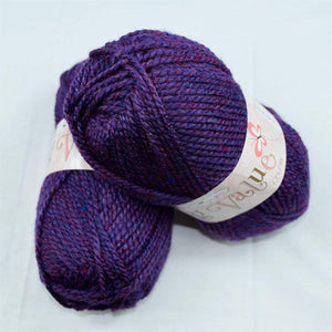 Chunky Knitting Yarn Wool Acrylic Pack of 2 ( 2 x 100g) - Heather