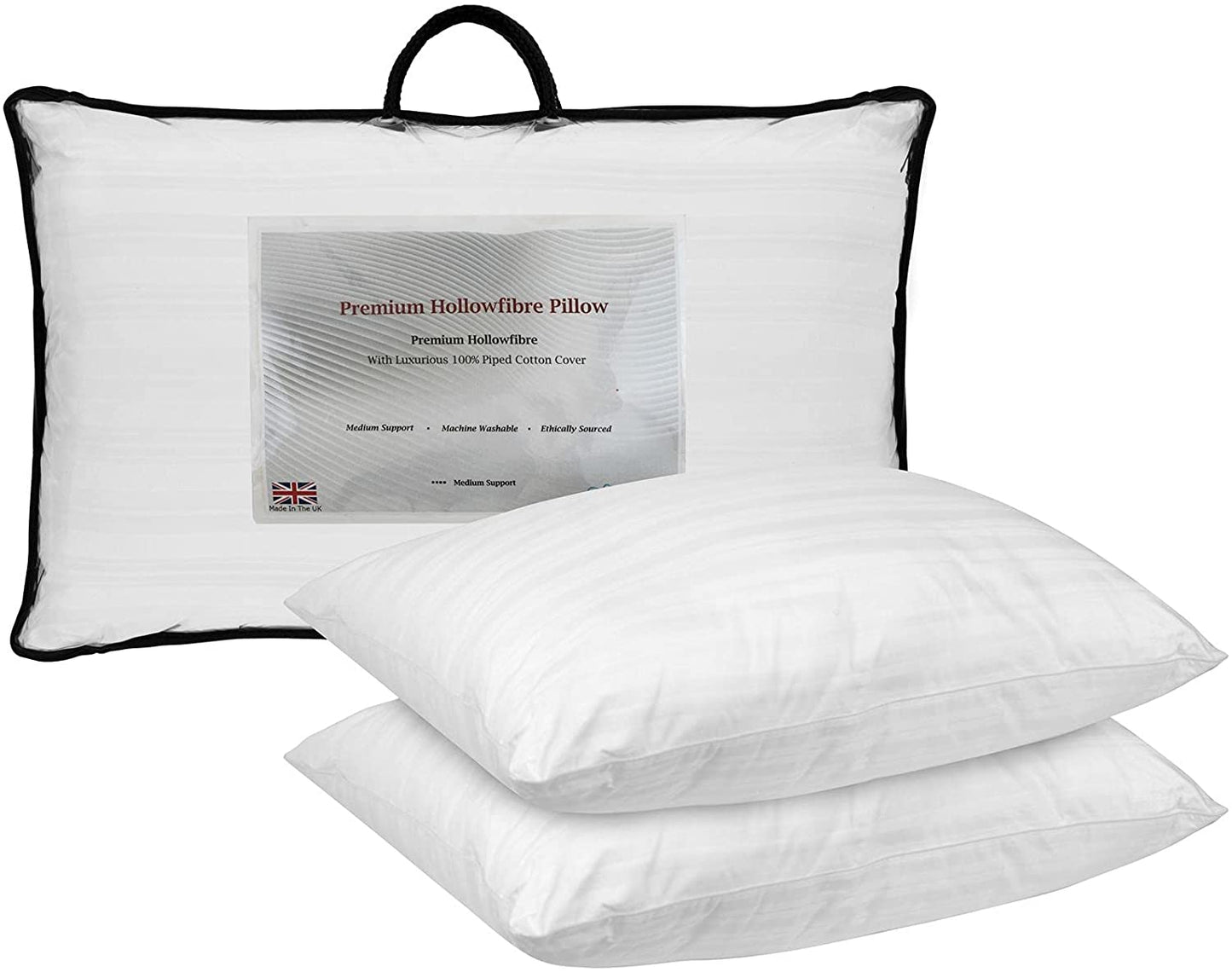 Premium Ultimate Extra Volume Cotton Sateen Rebound Pillow Pair